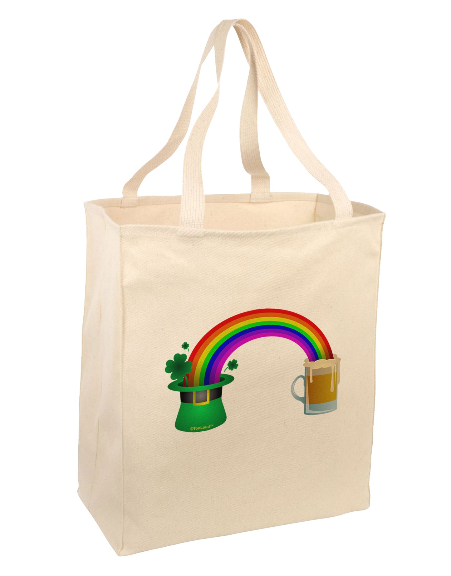 End Of The Rainbow - Beer Large Grocery Tote Bag-Grocery Tote-TooLoud-Natural-Large-Davson Sales