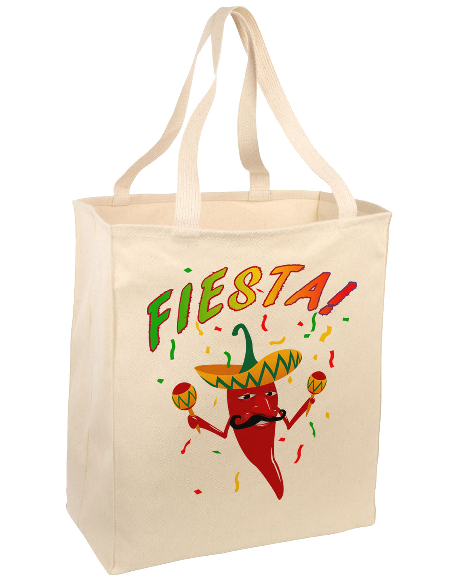 Chili Pepper de Fiesta Large Grocery Tote Bag-Grocery Tote-TooLoud-Natural-Large-Davson Sales