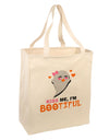 Kiss Me BOOtiful Ghost Orange Large Grocery Tote Bag-Grocery Tote-TooLoud-Natural-Large-Davson Sales