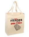 Heroes Dog Tags Large Grocery Tote Bag-Grocery Tote-TooLoud-Natural-Large-Davson Sales