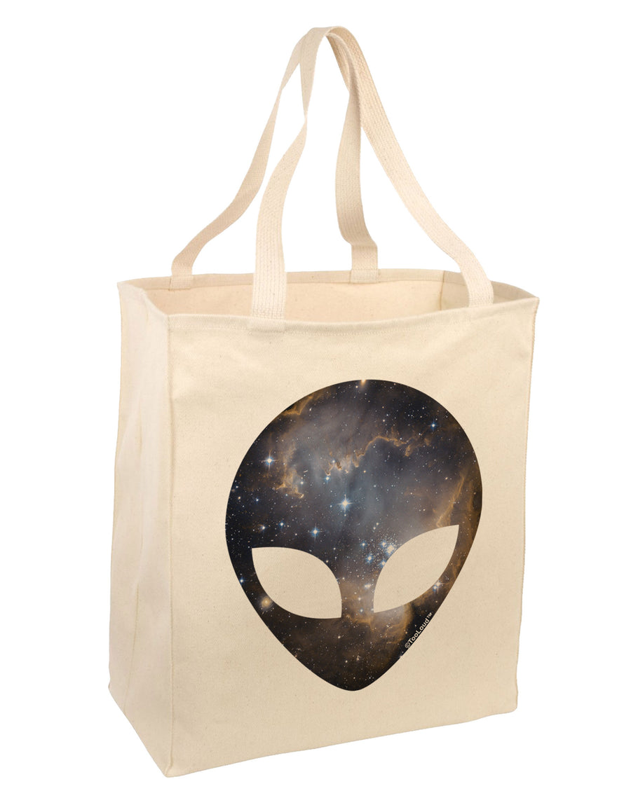 Extraterrestrial Face - Space #1 Large Grocery Tote Bag by TooLoud-Grocery Tote-TooLoud-Natural-Large-Davson Sales