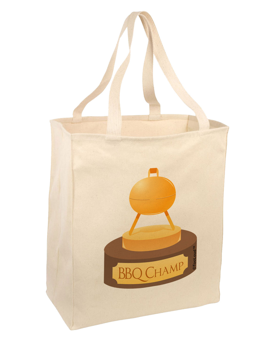 BBQ Champ - Golden Grill Trophy Large Grocery Tote Bag by TooLoud-Grocery Tote-TooLoud-Natural-Large-Davson Sales