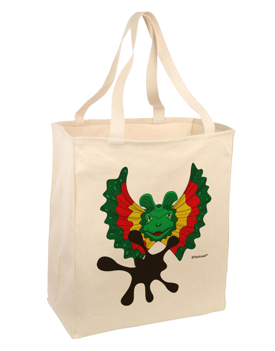 Dilophosaurus Design - Spit Large Grocery Tote Bag by TooLoud-Grocery Tote-TooLoud-Natural-Large-Davson Sales