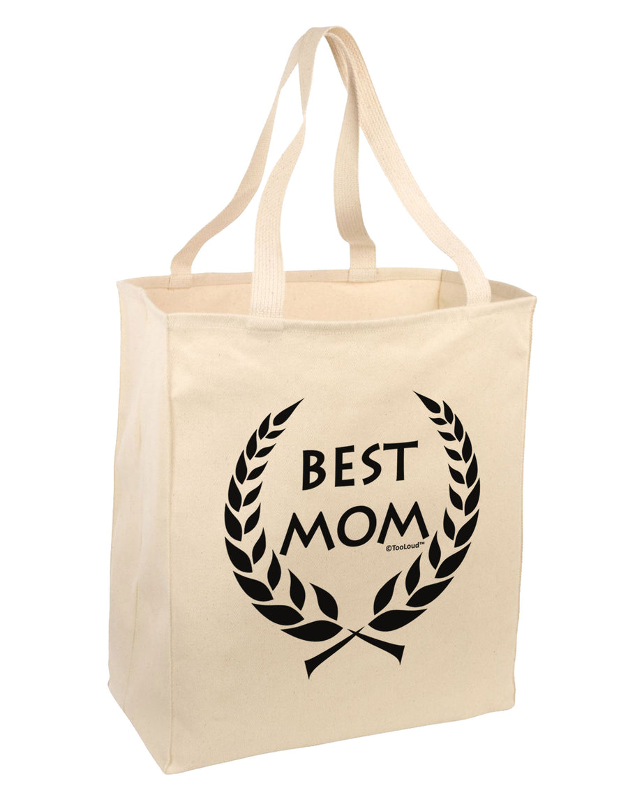 Best Mom - Wreath Design Large Grocery Tote Bag by TooLoud-Grocery Tote-TooLoud-Natural-Large-Davson Sales