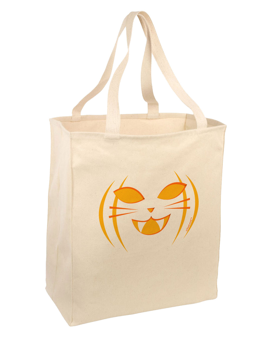 Cat-O-Lantern Large Grocery Tote Bag-Grocery Tote-TooLoud-Natural-Large-Davson Sales