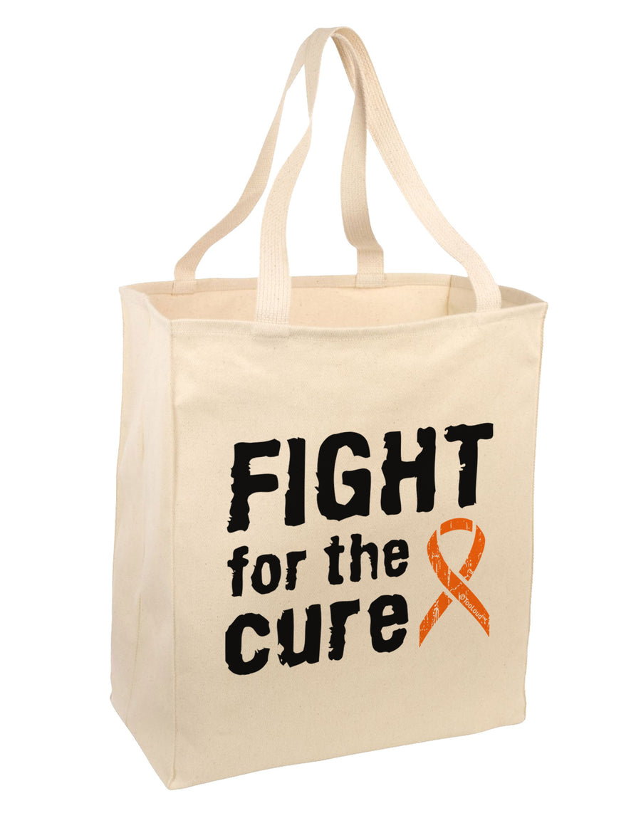 Fight for the Cure - Orange Ribbon Leukemia Large Grocery Tote Bag-Grocery Tote-TooLoud-Natural-Large-Davson Sales