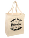 Great Dads get Promoted to Grandpas Large Grocery Tote Bag-TooLoud-Natural-Davson Sales