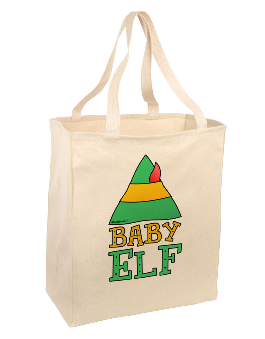 Matching Christmas Design - Elf Family - Baby Elf Large Grocery Tote Bag by TooLoud-Grocery Tote-TooLoud-Natural-Large-Davson Sales