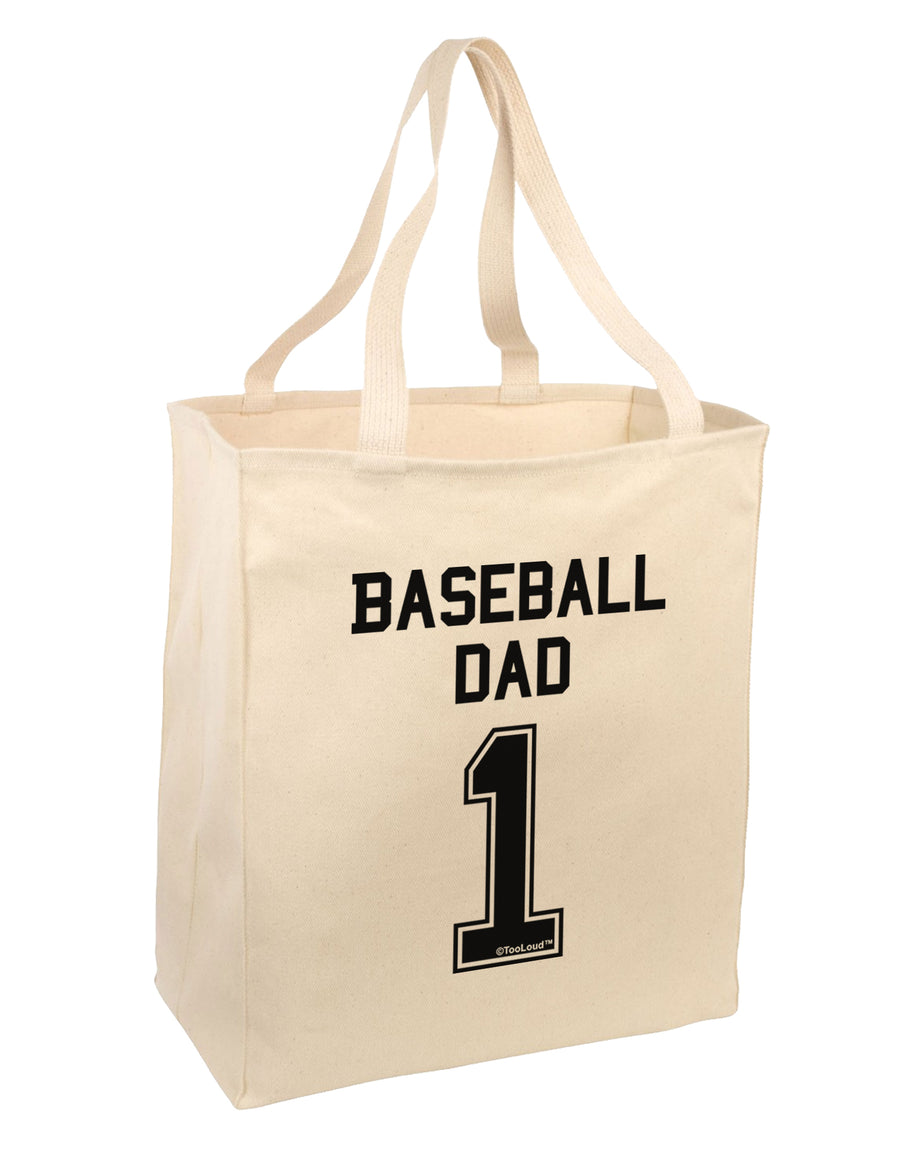 Baseball Dad Jersey Large Grocery Tote Bag by TooLoud-Grocery Tote-TooLoud-Natural-Large-Davson Sales