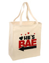 He's BAE - Left Arrow Large Grocery Tote Bag-Grocery Tote-TooLoud-Natural-Large-Davson Sales