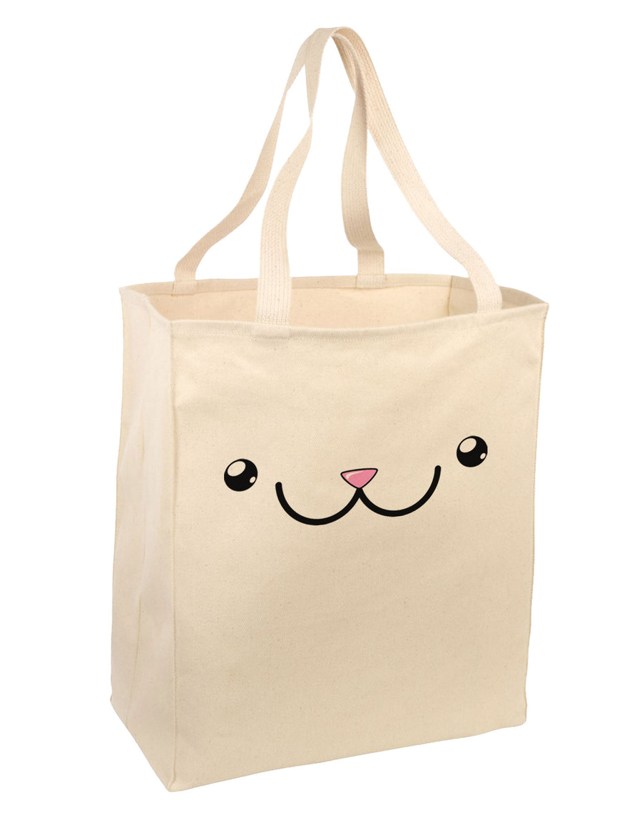 Kyu-T Face - Kawa the Cute Animal Large Grocery Tote Bag-Grocery Tote-TooLoud-Natural-Large-Davson Sales