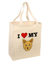 I Heart My - Cute Yorkshire Terrier Yorkie Dog Large Grocery Tote Bag by TooLoud-Grocery Tote-TooLoud-Natural-Large-Davson Sales