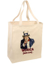 Uncle Sam Merica Large Grocery Tote Bag-Grocery Tote-TooLoud-Natural-Large-Davson Sales