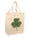 Distressed Traditional Irish Shamrock Large Grocery Tote Bag-Grocery Tote-TooLoud-Natural-Large-Davson Sales