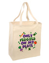 Only Veggies On My Plate Large Grocery Tote Bag-Grocery Tote-TooLoud-Natural-Large-Davson Sales