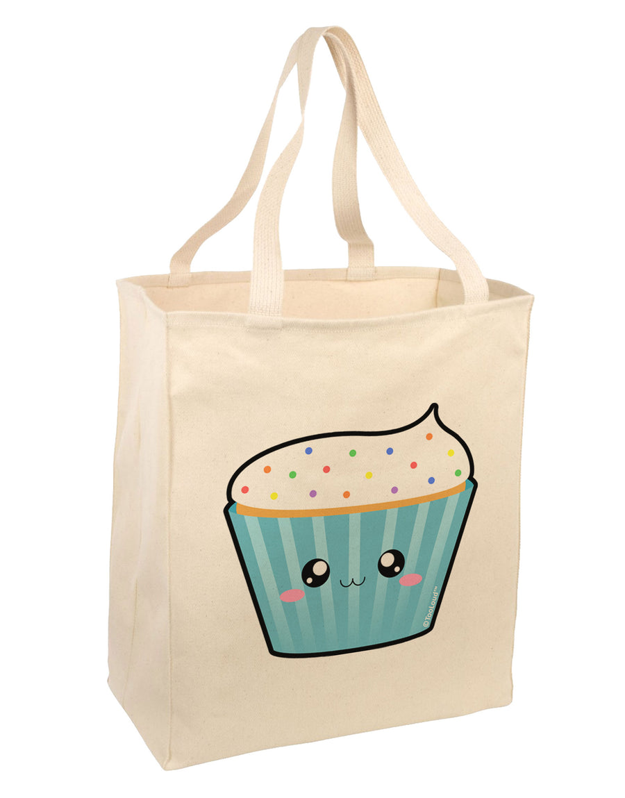 Cute Cupcake with Sprinkles Large Grocery Tote Bag by TooLoud-Grocery Tote-TooLoud-Natural-Large-Davson Sales