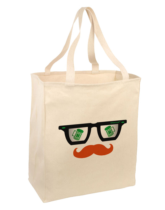 St. Patrick's Day Beer Glasses Design Large Grocery Tote Bag by TooLoud-Grocery Tote-TooLoud-Natural-Large-Davson Sales
