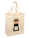 Cute Pilgrim Girl Thanksgiving Large Grocery Tote Bag-Grocery Tote-TooLoud-Natural-Large-Davson Sales