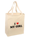 I Heart My Girl - Matching Couples Design Large Grocery Tote Bag by TooLoud-Grocery Tote-TooLoud-Natural-Large-Davson Sales