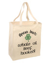 Speak Irish - Whale Oil Beef Hooked Large Grocery Tote Bag-Grocery Tote-TooLoud-Natural-Large-Davson Sales