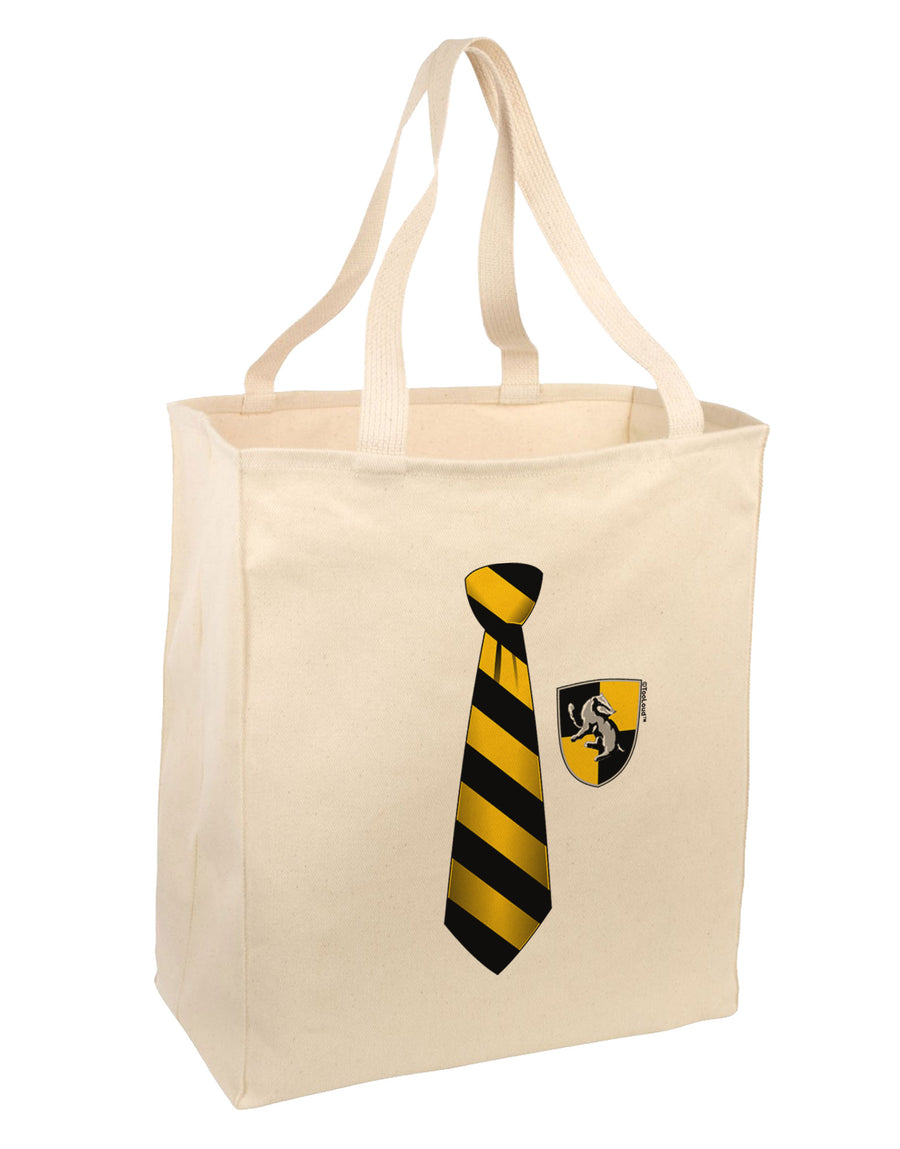 TooLoud Wizard Tie Yellow and Black Large Grocery Tote Bag-Grocery Tote-TooLoud-Natural-Large-Davson Sales