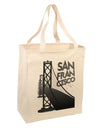 San Francisco Text Bay Bridge Large Grocery Tote Bag-Grocery Tote-TooLoud-Natural-Large-Davson Sales