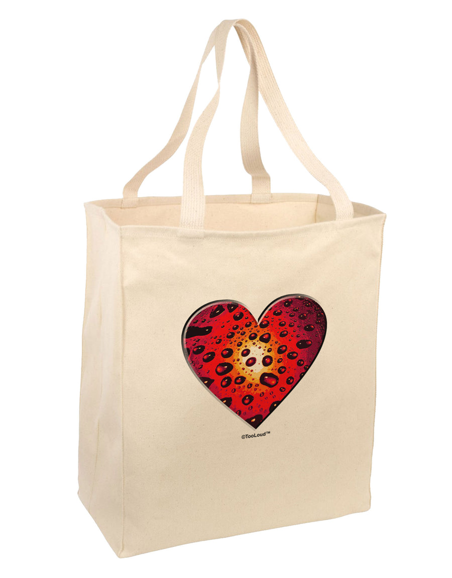 Water Droplet Heart Red Large Grocery Tote Bag by TooLoud-Grocery Tote-TooLoud-Natural-Large-Davson Sales