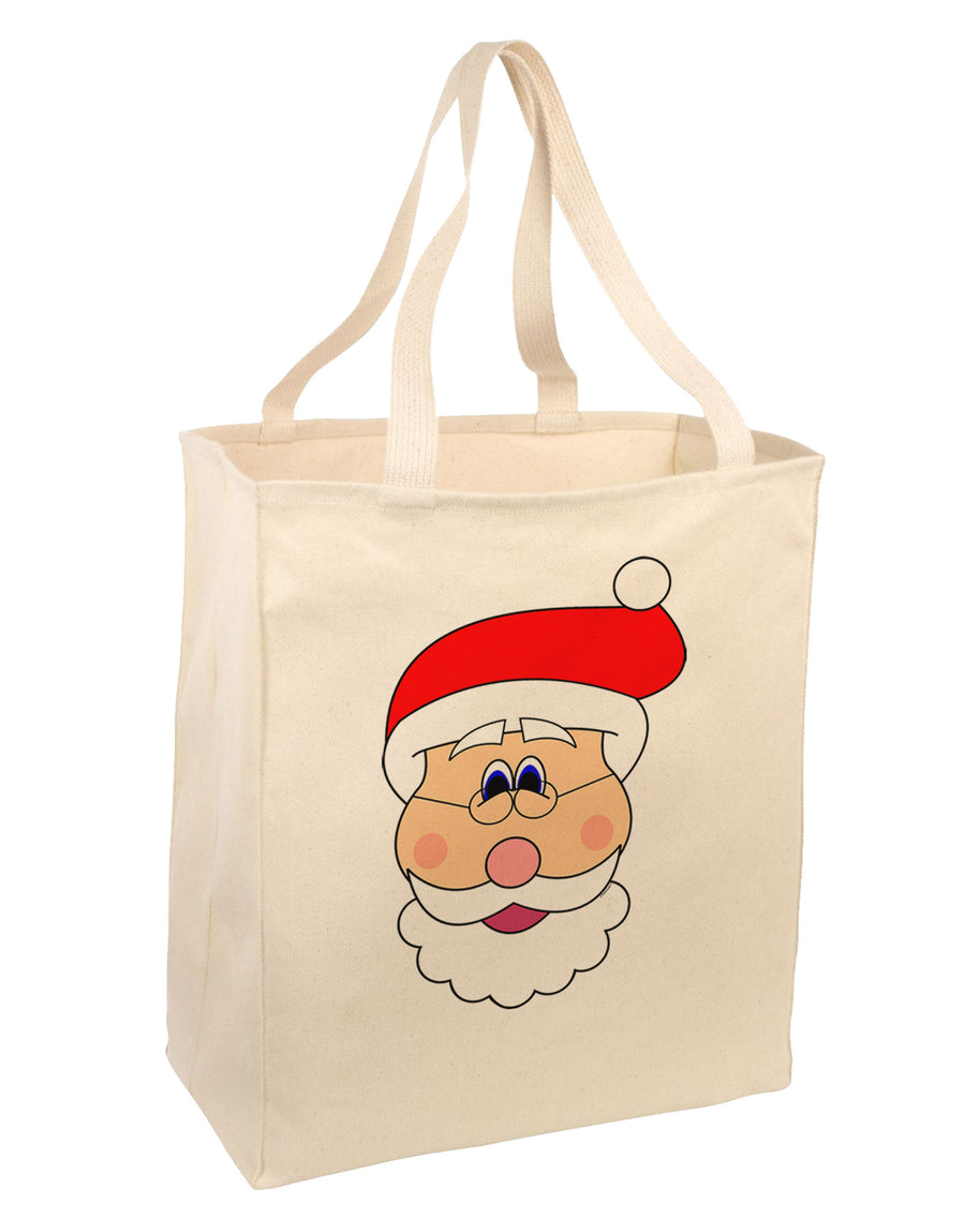 Santa Claus Face Christmas Large Grocery Tote Bag-Grocery Tote-TooLoud-Natural-Large-Davson Sales