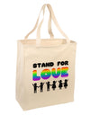 Stand For Love Rainbow Large Grocery Tote Bag-Grocery Tote-TooLoud-Natural-Large-Davson Sales