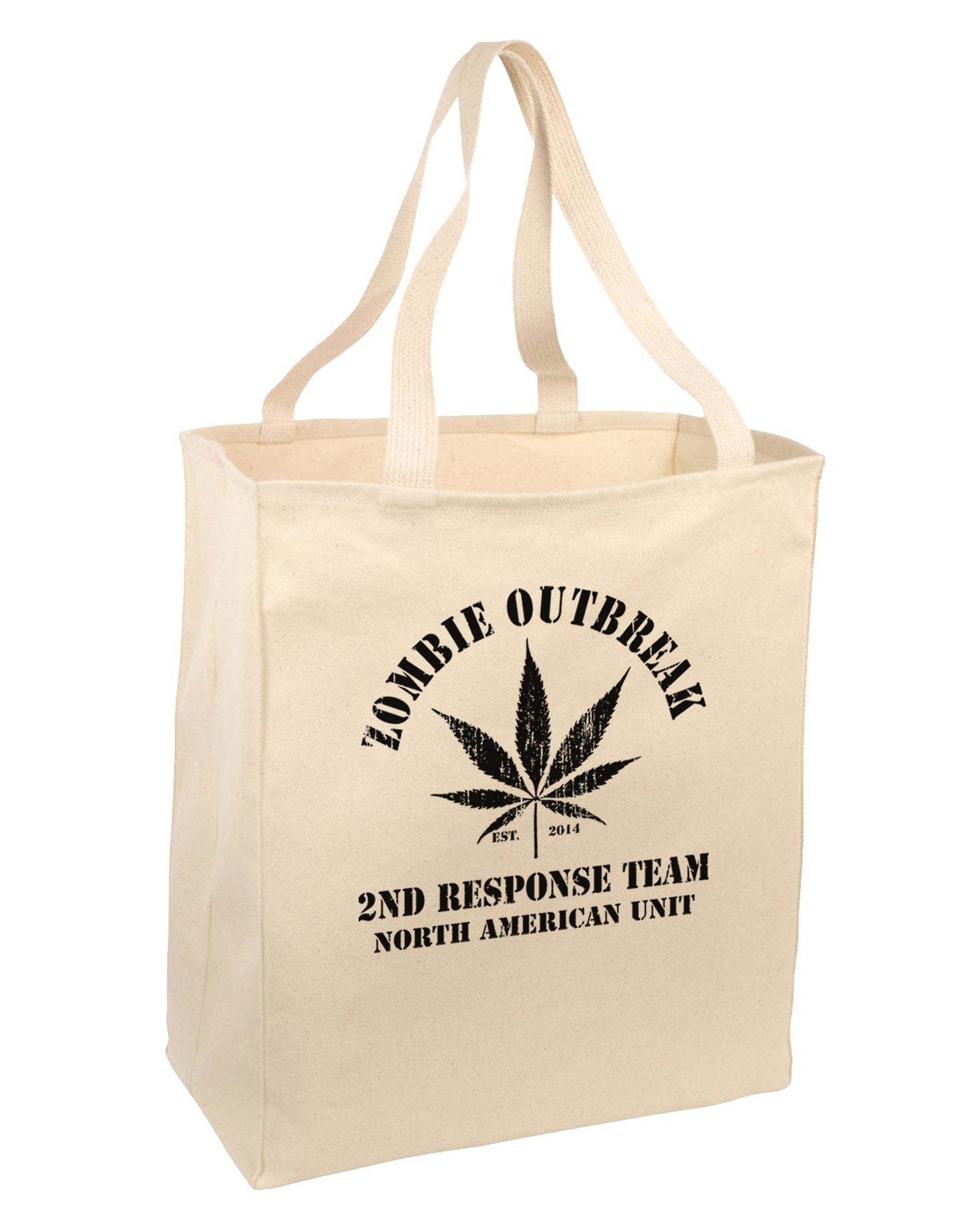 Zombie Outbreak 2nd Response Team Large Grocery Tote Bag-Grocery Tote-TooLoud-Natural-Large-Davson Sales