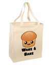 Wake and Bake Cute Roll Large Grocery Tote Bag-Grocery Tote-TooLoud-Natural-Large-Davson Sales