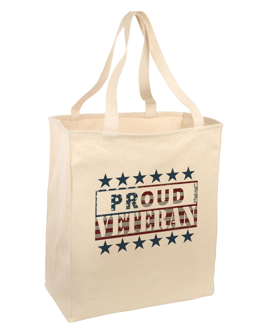 Proud Veteran Flag Large Grocery Tote Bag-Grocery Tote-TooLoud-Natural-Large-Davson Sales