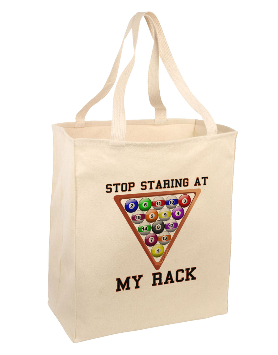 Stop Staring At My Rack - Pool Large Grocery Tote Bag-Grocery Tote-TooLoud-Natural-Large-Davson Sales