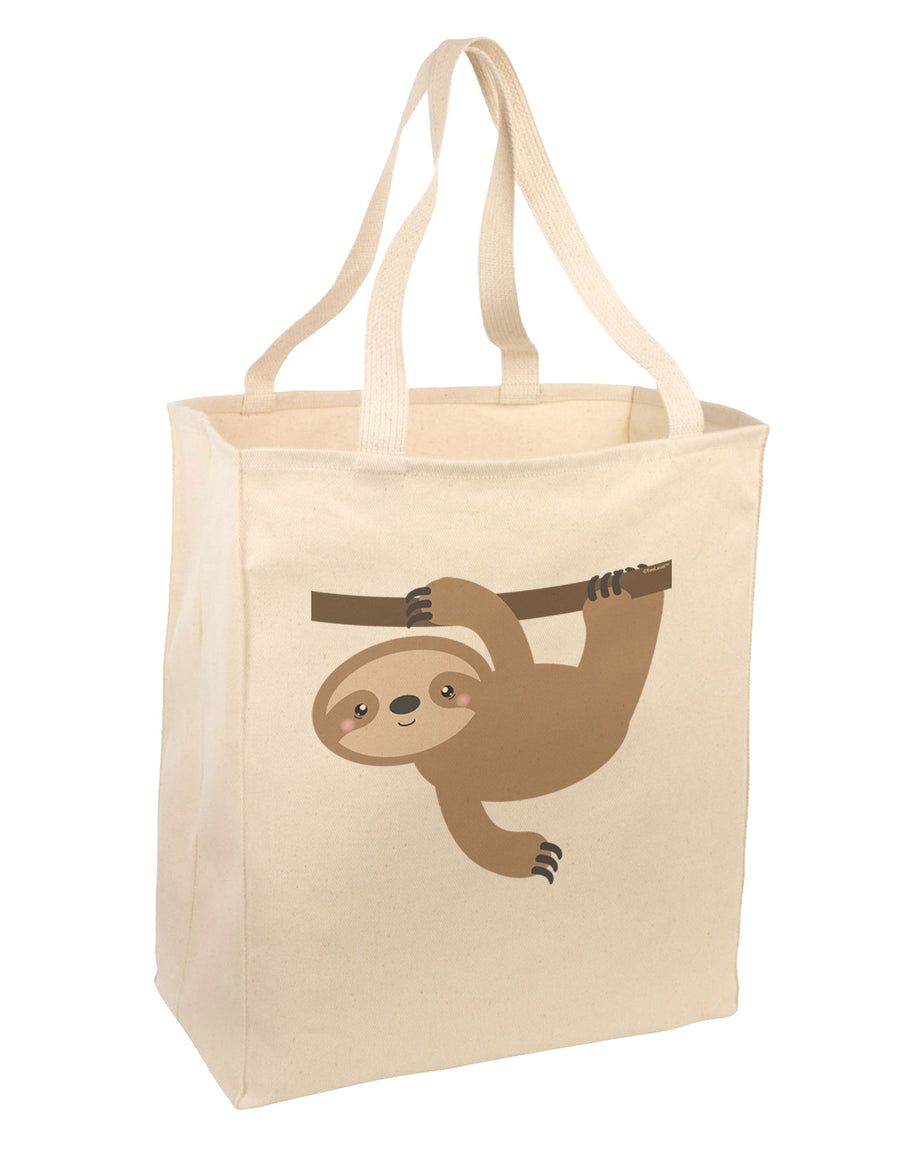 Cute Hanging Sloth Large Grocery Tote Bag-Grocery Tote-TooLoud-Natural-Large-Davson Sales