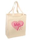 Meh Candy Heart - Valentines Day Large Grocery Tote Bag by TooLoud-Grocery Tote-TooLoud-Natural-Large-Davson Sales