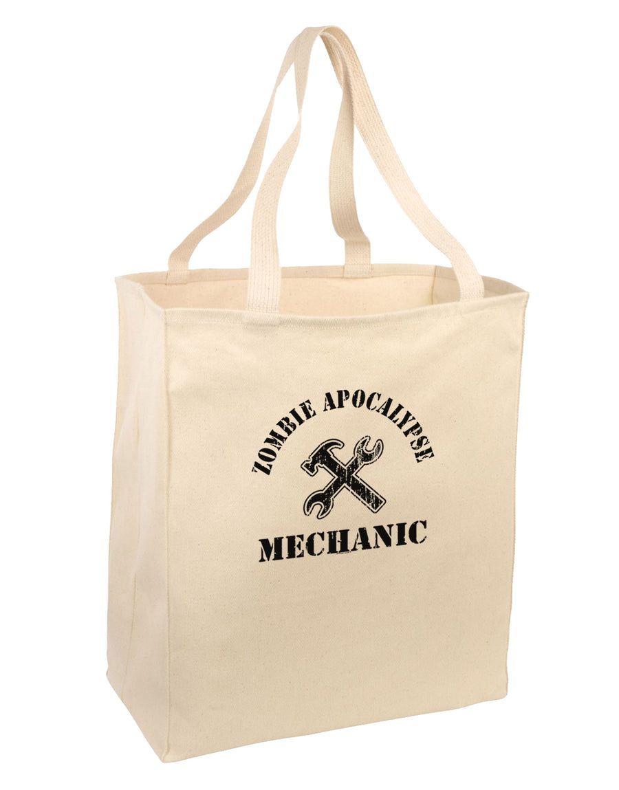 Zombie Apocalypse Group Role Mechanic Large Grocery Tote Bag-Grocery Tote-TooLoud-Natural-Large-Davson Sales