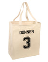 Reindeer Jersey - Donner 3 Large Grocery Tote Bag-Grocery Tote-TooLoud-Natural-Large-Davson Sales