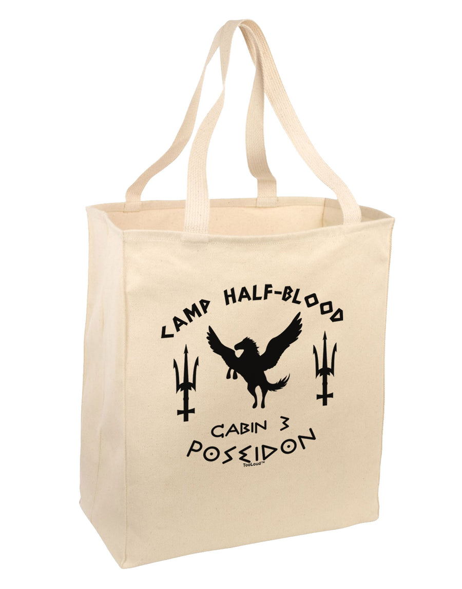 Cabin 3 Poseidon Camp Half Blood Large Grocery Tote Bag-Grocery Tote-TooLoud-Natural-Large-Davson Sales