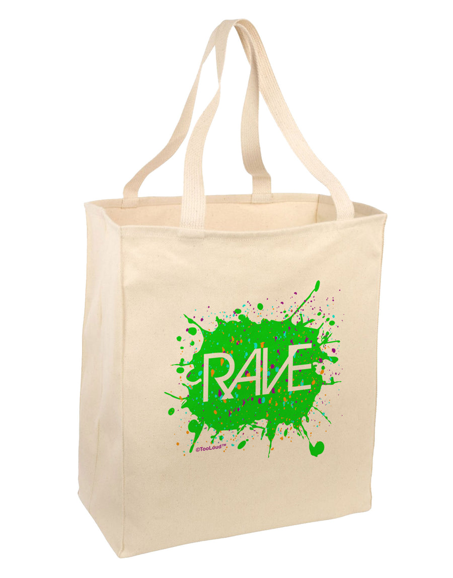 Rave Splatter Green Large Grocery Tote Bag-Grocery Tote-TooLoud-Natural-Large-Davson Sales