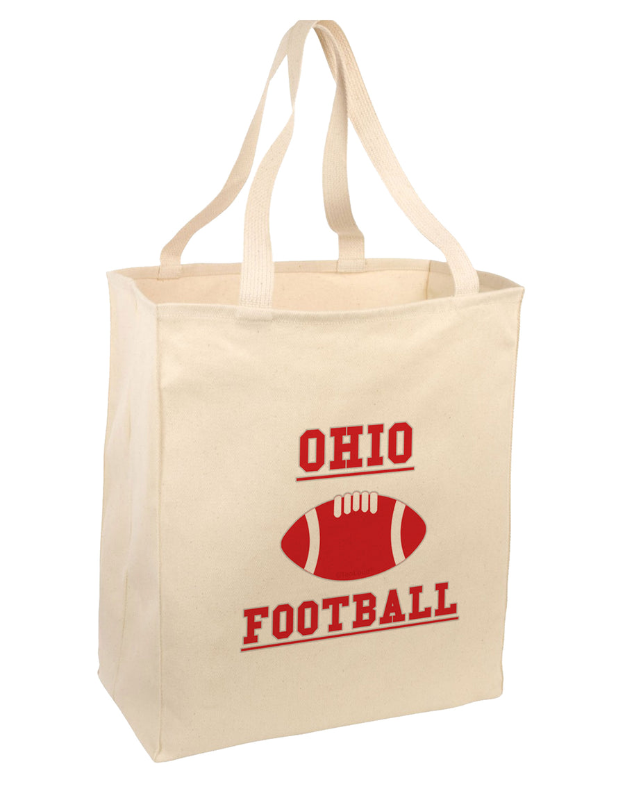 Ohio Football Large Grocery Tote Bag-Natural by TooLoud-Grocery Tote-TooLoud-Natural-Large-Davson Sales