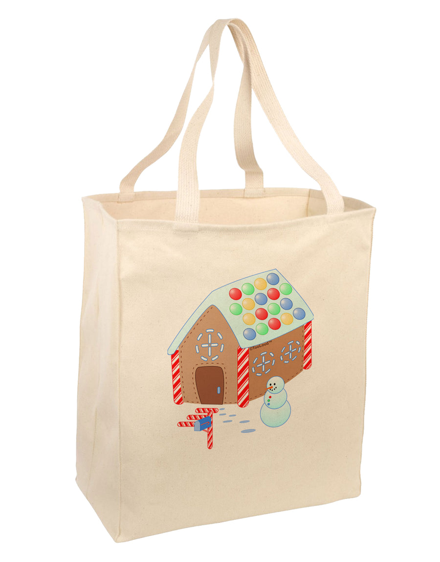 Little Gingerbread House Design #1 Large Grocery Tote Bag by TooLoud-Grocery Tote-TooLoud-Natural-Large-Davson Sales