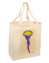 Jellyfish Outlined in Purple Watercolor Large Grocery Tote Bag-Grocery Tote-TooLoud-Natural-Large-Davson Sales