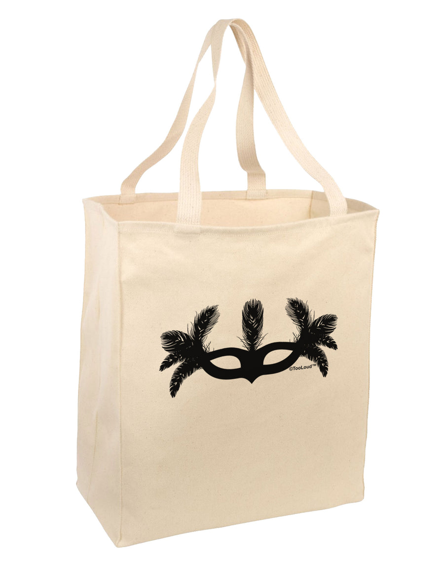 Masquerade Mask Silhouette Large Grocery Tote Bag by TooLoud-Grocery Tote-TooLoud-Natural-Large-Davson Sales