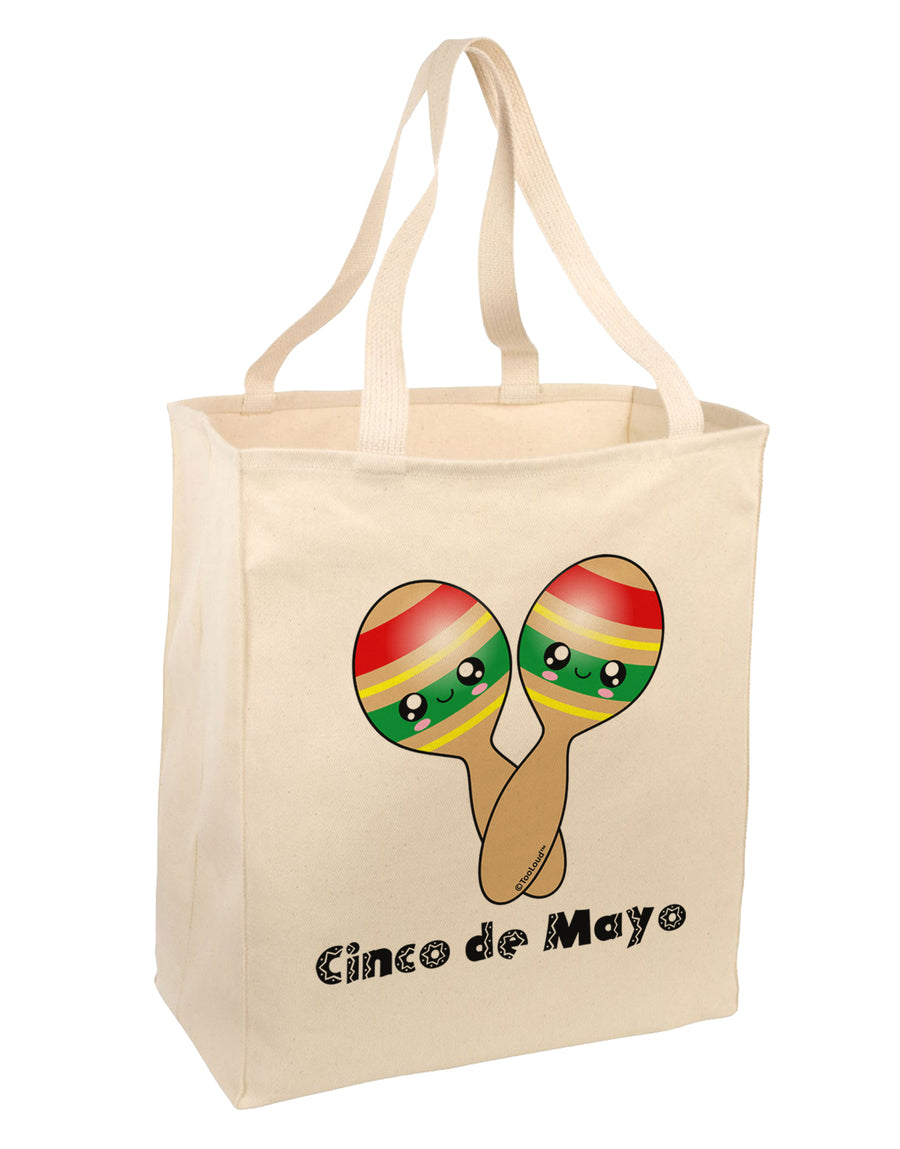 Cute Maracas Design - Cinco de Mayo Large Grocery Tote Bag by TooLoud-Grocery Tote-TooLoud-Natural-Large-Davson Sales