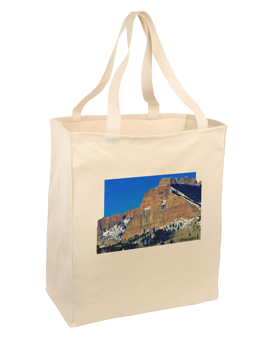 Colorado Snowy Mountains Cutout Large Grocery Tote Bag-Grocery Tote-TooLoud-Natural-Large-Davson Sales