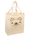 Kyu-T Head - Day Beartholomew Teddy Bear Large Grocery Tote Bag-Grocery Tote-TooLoud-Natural-Large-Davson Sales