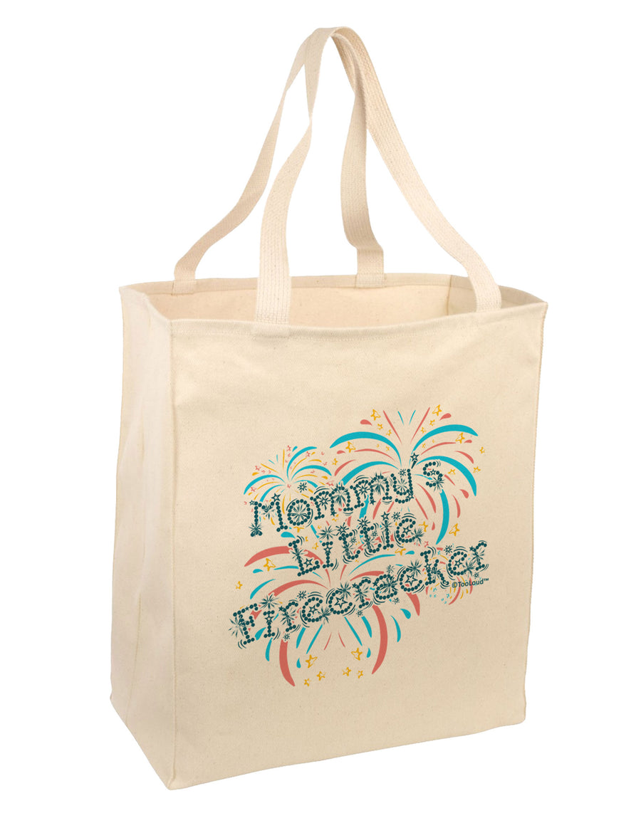 Mommy's Little Firecracker Large Grocery Tote Bag-Grocery Tote-TooLoud-Natural-Large-Davson Sales