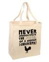 A Woman With Chickens Large Grocery Tote Bag by TooLoud-Grocery Tote-TooLoud-Natural-Large-Davson Sales