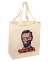 Lincoln Merica Large Grocery Tote Bag-Natural-Grocery Tote-TooLoud-Natural-Large-Davson Sales