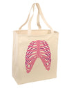 Human Pink Skeleton Bones Ribcage Large Grocery Tote Bag-Grocery Tote-TooLoud-Natural-Large-Davson Sales